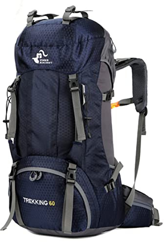 Bseash 60L Wasserdichter leichter Wanderrucksack mit Regenschutz, Outdoor Sport Tagesrucksack Multifunktions Reisetasche für Klettern Camping Reisen