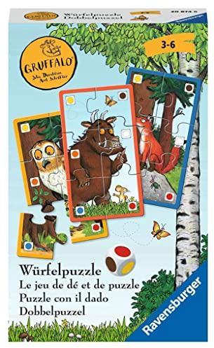 Ravensburger Mitbringspiel 20874 Der Grüffelo Würfelpuzzle Lustiges Würfel- und Sammelspiel mit dem Grüffelo für Kinder ab 3 Jahren