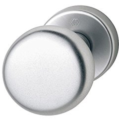 HOPPE 814787 Tür-Knauf auf runder Rosette | Zylinderform | Aluminium silber eloxiert | Fix-Knopf | 1 Stück