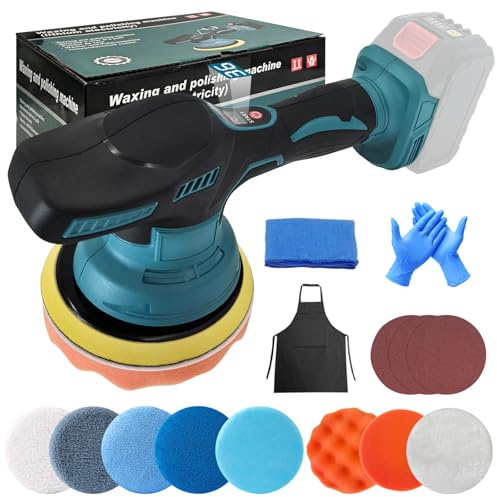 Akku Auto Poliermaschine für Makita 18V, 6 Zoll, Kabellos, 8 Stufen | Kabelloser Auto Polierer zum Polieren, Wachsen und Schleifen, kompatibel mit Makita 18V, ohne Akku