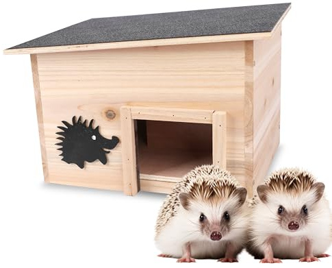 Tool&Tree - Igelhaus aus robustem Holz mit Labyrintheingang und Boden – 32cm x 26cm x 20,5cm – Wetterfester und sicherer Unterschlupf für Igel, guter Schutz vor Fressfeinden, ideales Schutzhaus