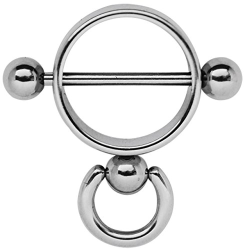 Brustpiercing Schmuck Stahl Ring der O, glänzend poliert in 1,6 x 14 mm