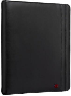 WENGER Venture Schreibmappe mit Tragegriff, Padfolio mit Business-Organizer, 10 Zoll Tabletfach, Polyester/Vinyl, A4-Notizbuch, Damen Herren, Schwarz, 611710