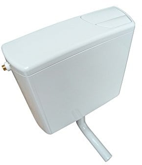 Geberit Aufputz Spülkasten AP140 für 2-Mengen-Spülung, Toilettenspülung tief hängend, mit flexiblem Wasseranschluss, geräuscharm, weiß, Art.Nr. 140300111