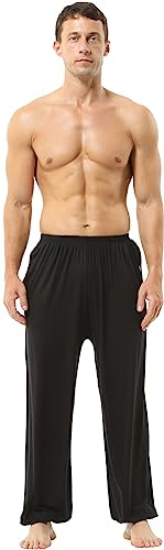 Hoerev Super Soft Modal Spandex Harem Yoga Pilates Schlauch，Schwarz，L