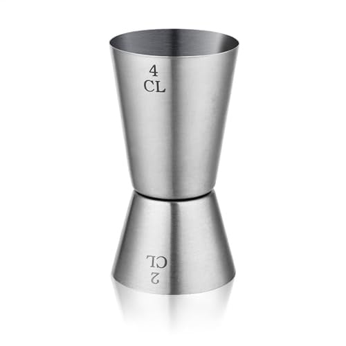 Kerafactum - Cl Messbecher aus Edelstahl - Jigger 2cl 4cl - Barmaß | Cl Messbecher Cocktail - Barmaß - Bar Messbecher - Messbecher für Cocktails - Portionierer 2cl - Cocktail Messbecher cl