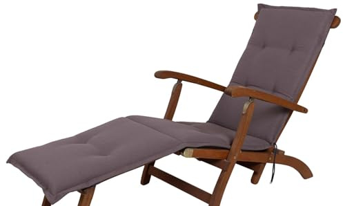 Kettler Polen KETTtex 2085 Auflage Deckchair Florence Taupe-grau Sitzpolster 190x50x6 cm (ohne Stuhl)