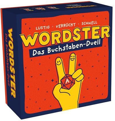 WORDSTER - Das Buchstaben-Duell - Lustiges Spiel für Erwachsene und Jugendliche - Stadt Land Fluss Kartenspiel für 2 bis 8 Personen ab 10 Jahre - Witziges Gesellschaftsspiel Familienspiel Partyspiel