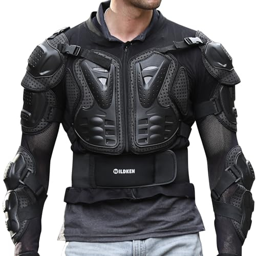 WILDKEN Motorrad Schutz Jacke Pro Motocross ATV MTB Protektorenjacke | Motorrad Protektorenjacke Rückenprotektor Schutzjacken Brustpanzer Schutzkleidung Protektoren Set Scooter Enduro Damen Herren