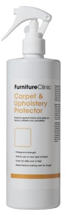 Furniture Clinic Teppich und Polster-Imprägnierspray - wirkt schmutz- und wasserabweisend – Gewebeschutz-Spray für Polster, Teppiche, Sofas, Autositze, Schuhe - 500ml