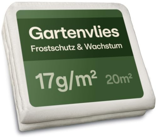 Praknu Frostschutzvlies 17g/m² 20m² – Gartenvlies – Wintervlies Pflanzen | Schützt zuverlässig vor Frost, leicht & wasserdurchlässig, Winterschutz für Kübel, Rosen & Sträucher