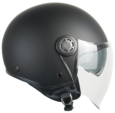 SKA-P Helm mit offenem Gesicht, 1SHA ZEN MONO, mattschwarz, L (59 cm)