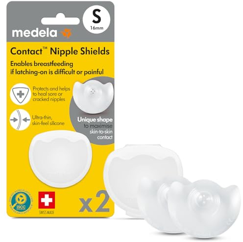 Medela Contact Brusthütchen zum Stillen – 16 mm – Zum Schutz bei wunden oder rissigen Brustwarzen und zur Unterstützung beim Anlegen – BPA-frei – 2er Pack