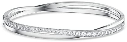 Swarovski Hyperbola Armreif, Weiss, Rhodiniert