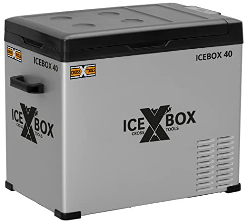 CROSS TOOLS elektrische Kompressor Kühlbox 37L -20°C, Camping & Auto, tragbare Gefrierbox, Kühlschrank mit App, 230V/12V/24V, optimal für Boote & Vans, 65x37,5x42,7cm, ICEBOX 40, 68061