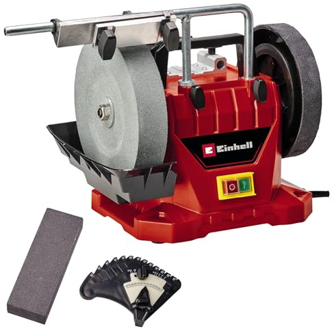 Einhell Nass-Schleifer TC-WG 200 (125 W, rostfreier Wassertank, inkl. Schleifstein, Winkellehre, Universalvorrichtung, Lederabziehscheibe, Nassschleifscheibe)
