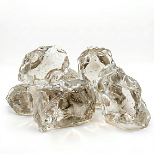 V-PREMIUM SOLUTION Glassteine Champagner für Garten & Aquarium 20 kg - Deko Glassteine für Gabionen, Vasen & Blumentöpfe 10-20 cm - Hochwertige Glasbrocken 100% Recycelt, UV-Beständig & Wetterfest