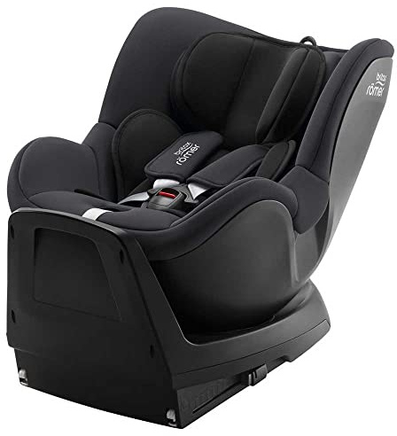BRITAX RÖMER Reboarder DUALFIX PLUS, inklusive Neugeboreneneinsatz und ISOFIX, für Kinder von 40-105 cm (i-Size), Geburt - 4 Jahre, Midnight Grey