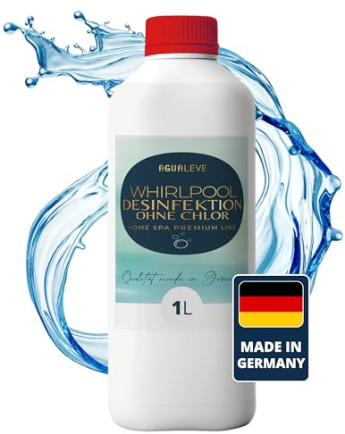 AGUALEVE® Whirlpooldesinfektion ohne Chlor 1 Ltr. *NEU* | chlorfreie Wasserdesinfektion mit Anti-Algen & Kristallklareffekt | speziell für Whirlpools entwickelt | Markenqualität Made in Germany