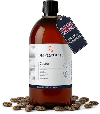 Naissance Rizinusöl (Nr. 217) - 870ml - Kaltgepresstes, Natürliches, Hexanfreies, Gentechnikfreies Öl - Pflegt und Spendet Feuchtigkeit für Haare, Wimpern und Augenbrauen
