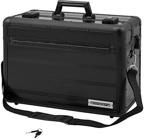 anndora Pilotenkoffer Businesskoffer TSA Schlösser Aluminium Oberfläche Schwarz