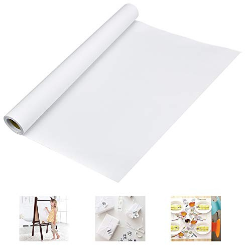 WANTOUTH 1 Rolle Zeichenpapierrolle Weiß Papierrolle Malen Zeichnen 44 cm Breit 10m Lang Zeichenpapier Skizzenpapier Rolle Student 70g/qm Skizzenrolle Kunst Handwerk Malpapier für Studenten Malen