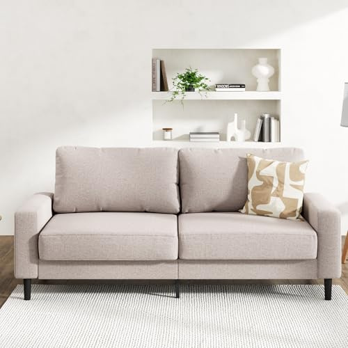 Zinus Colton Sofas & Couches - 3 Sitzer Sofa 195 x 88 x 83 cm - Modernes, Zeitgemäßes Design - Couch 3 Sitzer - Wohnzimmermöbel - Beige