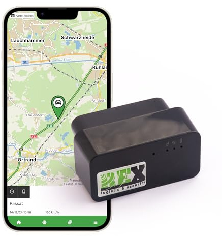 REXlink OBD2 4G GPS-Tracker für Autos, Fahrzeugortung per App & SIM-Karte | 30-Sek Updates, Plug-and-Play-OBD2-Installation, 4G-Konnektivität, Bewegungs und Trennungsalarme, Fahrtenhistorie