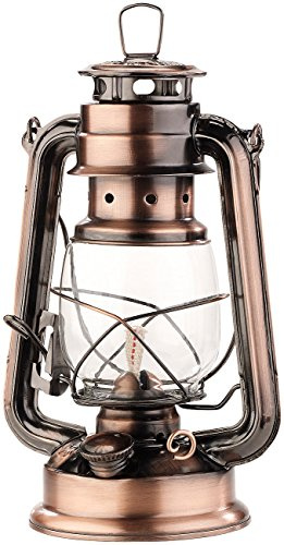 Lunartec Stalllaterne: Nostalgische Petroleum-Sturmlaterne mit Glaskolben, Bronze, 24 cm (Stalllaterne Petroleum, Sturmlampe, Öl)