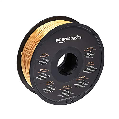 Amazon Basics 3D-Drucker-Filament PLA-Seide, 1,8mm, 1kg Spule, Seidengold