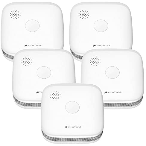VisorTech Rauch-Melder-Alarmanlage: 5er-Set drahtlos vernetzbare Funk-Rauchwarnmelder, 5-Jahres-Batterie (Vernetzbarer Funk-Rauchmelder, Rauchwarnmelder mit Funkvernetzung, vernetzt)