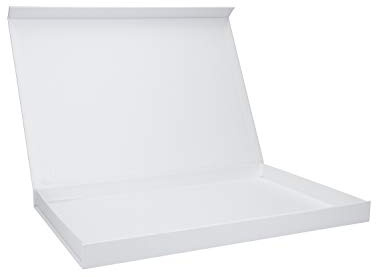 Magnetbox 30x21x2cm hochwertige Geschenkverpackung für Dokumente, Geburtstag, Weihnachten, Hochzeit Geschenke Schachtel, Artikel Farbe:weiß matt