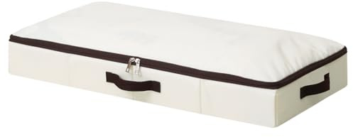 iwill CREATE PRO 75 * 38 * 10 cm, Starre Aufbewahrungsbehälter für Kleidungsstücke unter dem Bett, zusammenklappbar und waschbar, weicher Reißverschlussdeckel, Beige