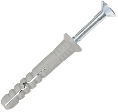 Nageldübel mit Senkkopfschrauben Schnellmontage Schlagdübel Dübel mit vormontierten Schrauben - Einschlagdübel mit Nagelschrauben (∅6 mm x 40mm, 200.0, Stück)
