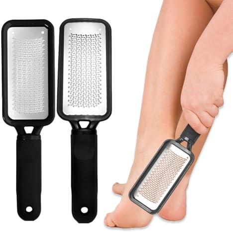 JYNXOR 1pcs Hornhauthobel Hornhautentferner Edelstahl,Doppelseitig (Grob,Fein)für Fußpflege,Hornhautraspel,Manuelle Pediküre Hornhautfeile gegen Hornhaut Entfernen Fuß,Sanft,Schnell,Leicht zu Reinigen