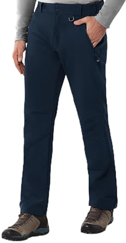 33,000ft Outdoorhose Herren wasserdichte Softshellhose Warme Fleece Skihose | Winter Thermohose, 4-Wege-Stretch, Winddichte Schneehose Trekkinghose Wanderhose Funktionshose Arbeitshose mit 4 Taschen