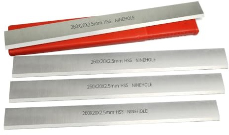 Ninehole 4 Stück HSS Hobelmesser 260mm, 260mm Hobelmesserblätter Passend Für rabot Lurem 260 und Kity 260, Hobelmaschine Hobelmesser, 260x20x2,5mm