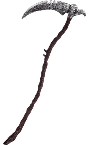 Sense Halloween - Gebogenen Sense Sensenmann für Erwachsene Kinder,Circa 123 cm,Gruselige Grim Reaper Skelett Sichel Halloween Accessoire Zerlegbar Waffe Zubehör für Fasching Cosplay Partys