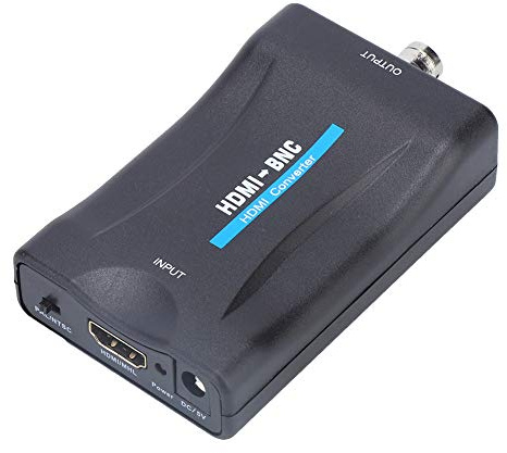 ASHATA HDMI auf BNC Converter,HDMI zu BNC Composite Video und 3.5mm Audio Converter Adapter 480i 576i,Unterstützt NTSC/PAL,für VHS,Videoplayer und DVD Recorder