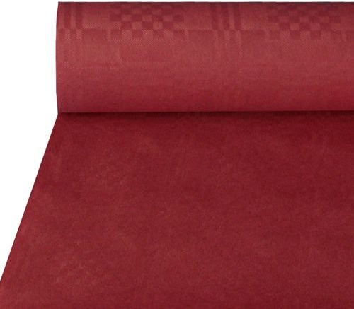 Papstar NEU Tischdecke bordeaux, Damastprägung, 50x1m
