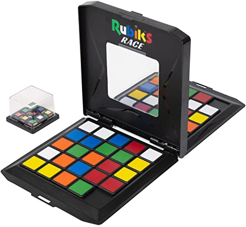 Rubik’s Race - das Spiel für 2 Rubiks-Fans ab 7 Jahren, rasantes strategisches Schiebe- und Logikspiel - basierend auf dem klassischen Original Rubik's Cube Farbschema