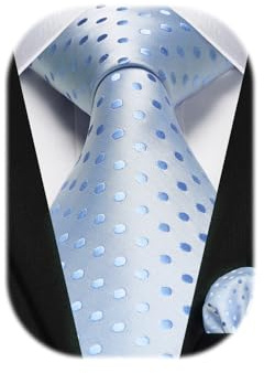 HISDERN Krawatten Für Herren Gepunktete Klassische Taschentuch Formelle Elegant Krawatte & Einstecktuch Set Für Hochzeit Party Business