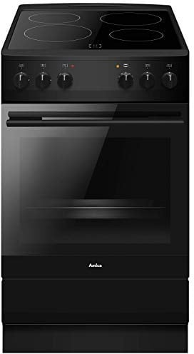 Amica SHC 11509 SM Standherd/Glaskeramikkochfeld und Elektro-Backofen / 50cm / Schwarz-matt/freistehend/mit Eco-Funktion, Ober-/Unterhitze uvm.