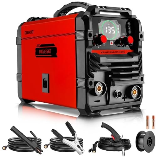 MIG Schweißgerät 135Amp: DEKOPRO 220 Volt Flusskern MIG/Lift TIG/Stick 3-in-1 Schweißmaschine IGBT-Wandler Portable Set für Hausbesitzer und Heimwerker