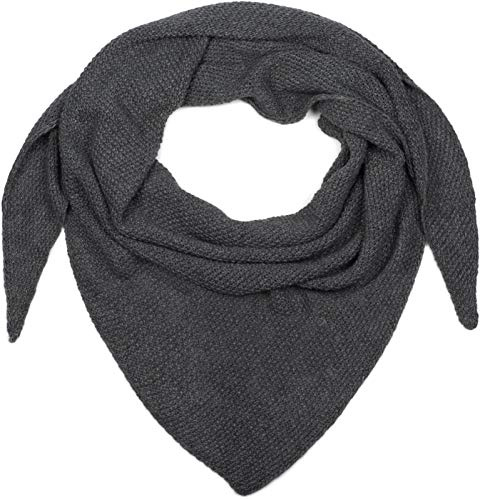 styleBREAKER Damen Strick Dreieckstuch Wolle Alpaka | Made in Italy. 190x72 cm großes Format für flexible Stylings (Schultertuch, Cape oder Halstuch), wärmendes Reiskorn-Muster.