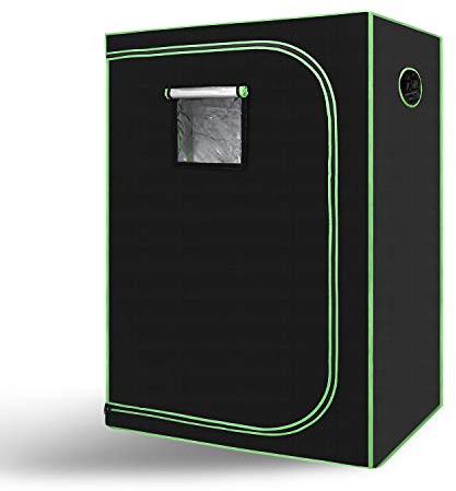 Jiubiaz Grow Zelt, Grow Tent 120x60x180cm Growschrank für Homegrow, Indoor Anbauzelt, Growroom, Lichtdicht und Wasserdicht Pflanzzelt, Zuchtzelt Schwarz Grün