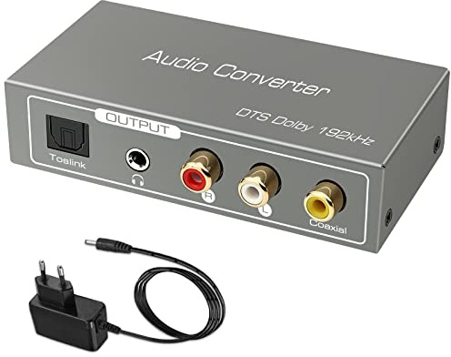 HDMI ARC Audio Extractor, Digital-to-analog audio converter. HDMI ARC/Toslink/Coaxial to coaxial and analog aux RCA 3.5mm converter for amplifier, soundbar, home theater system, etc