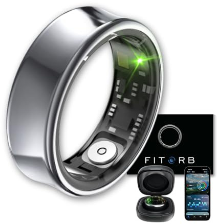 Fitorb Smart Ring Pro - Das Original. High-Tech Fitness- & Gesundheitsring, Schlafanalyse, 24/7 Aktivitätstracking. Temperaturmessung, Stess. Proberinge. (Neptun, Grau, 22,4 mm (13))