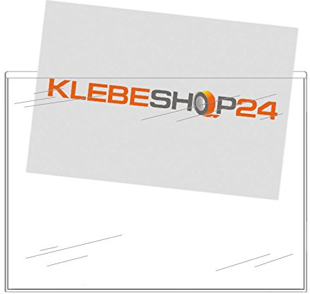 KLEBESHOP24 Selbstklebetaschen transparent | DIN lang, A4, A5 oder A6 | Breite Seite offen | 20 oder 100 Stück | Klarsichthüllen zum Kleben/DIN A6 20 Stück