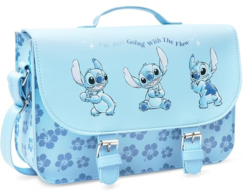 Disney Stitch Umhängetasche Mädchen & Teenager, Handtasche Mädchen mit verstellbarem Riemen, Crossbody Bag für Handy & Geldbörse, offiziell lizenziert